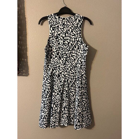 Theory A Line Dress 8 Blue White Cotton Sleeveless Lightweight A Line Summer - Picture 7 of 9